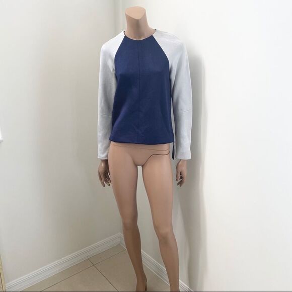 Rag & Bone blue gray color block long sleeves zip sweater XS - Picture 4 of 11